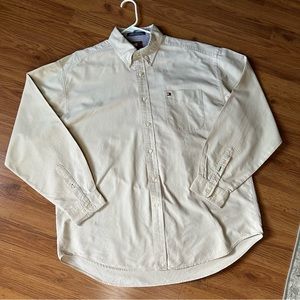 Men’s XL Beige Tommy Hilfiger Long Sleeved Button Down‎ Shirt